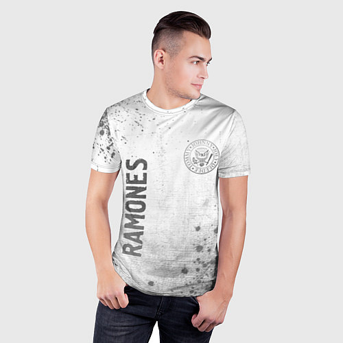 Мужская спорт-футболка Ramones - white gradient вертикально / 3D-принт – фото 3