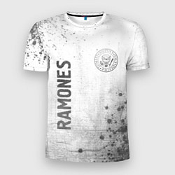 Мужская спорт-футболка Ramones - white gradient вертикально