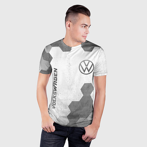 Мужская спорт-футболка Volkswagen - white gradient вертикально / 3D-принт – фото 3