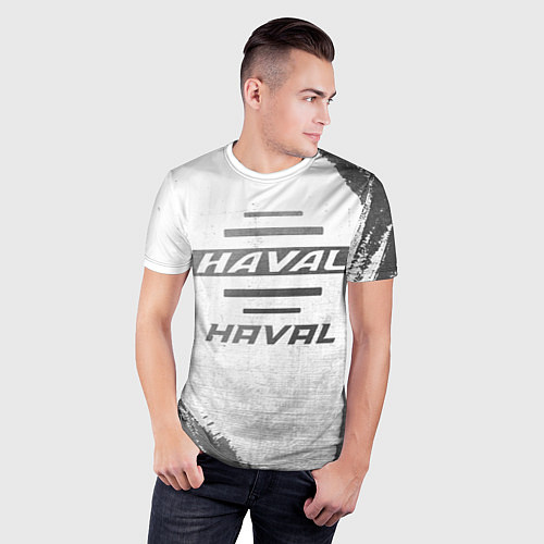 Мужская спорт-футболка Haval - white gradient / 3D-принт – фото 3