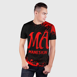 Футболка спортивная мужская Maneskin - red gradient, цвет: 3D-принт — фото 2