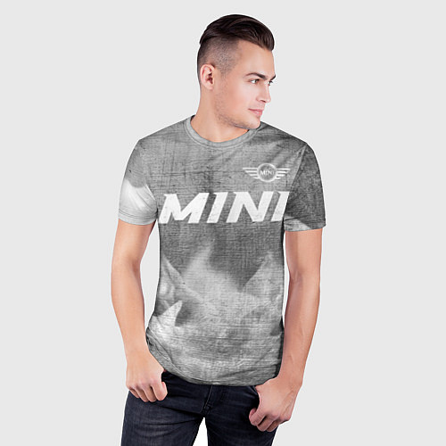 Мужская спорт-футболка Mini - grey gradient посередине / 3D-принт – фото 3
