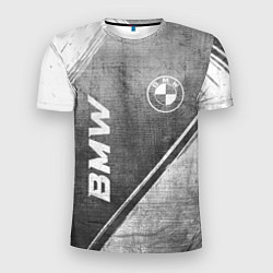 Футболка спортивная мужская BMW - grey gradient вертикально, цвет: 3D-принт