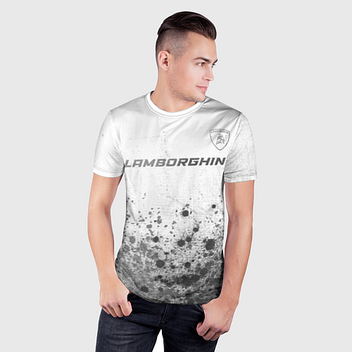 Мужская спорт-футболка Lamborghini - white gradient посередине / 3D-принт – фото 3