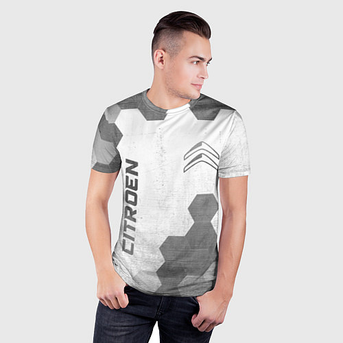 Мужская спорт-футболка Citroen - white gradient вертикально / 3D-принт – фото 3