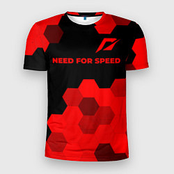 Футболка спортивная мужская Need for Speed - red gradient посередине, цвет: 3D-принт