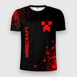 Футболка спортивная мужская Minecraft - red gradient вертикально, цвет: 3D-принт