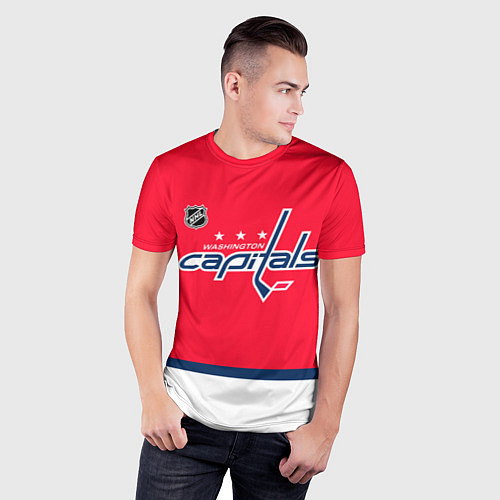 Мужская спорт-футболка Вашингтон Кэпиталз хоккей / 3D-принт – фото 3