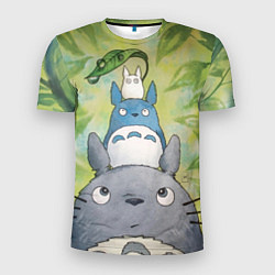 Футболка спортивная мужская Тоторо в лесу акварель, цвет: 3D-принт