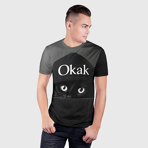Мужская спорт-футболка Кот в капюшоне, окак, мем / 3D-принт – фото 3