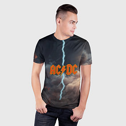 Футболка спортивная мужская ACDC логотип группы с молнией, цвет: 3D-принт — фото 2