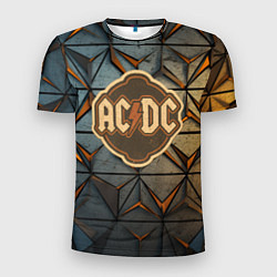 Футболка спортивная мужская ACDC винтажный логотип, цвет: 3D-принт