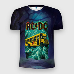 Футболка спортивная мужская Летающий автобус с ACDC, цвет: 3D-принт