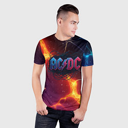 Футболка спортивная мужская ACDC логотип в градиенте, цвет: 3D-принт — фото 2
