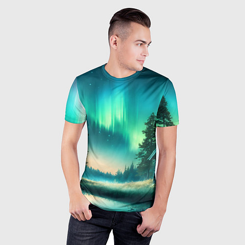 Мужская спорт-футболка Салатневое небо / 3D-принт – фото 3