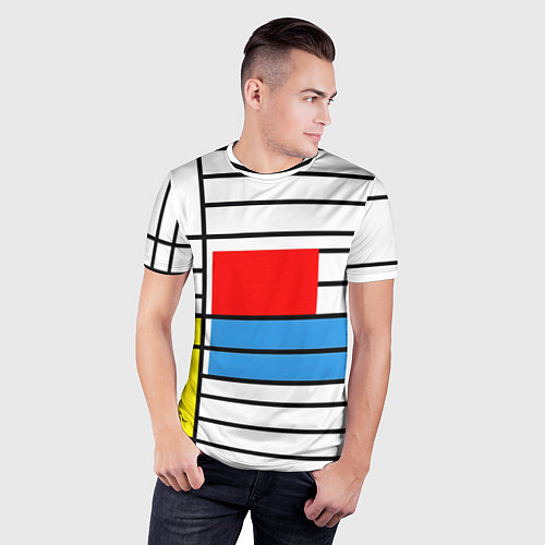 Мужская спорт-футболка В стиле мондриана / 3D-принт – фото 3