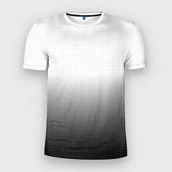 Футболка спортивная мужская Из белого в чёрный градиент с точками, цвет: 3D-принт