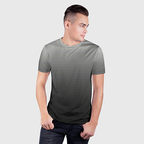 Мужская спорт-футболка Градиент металлический тёмно-серый / 3D-принт – фото 3
