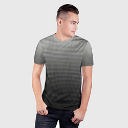 Футболка спортивная мужская Градиент металлический тёмно-серый, цвет: 3D-принт — фото 2