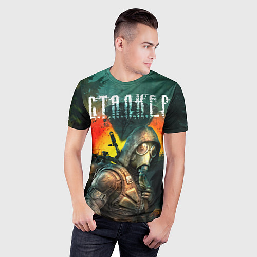 Мужская спорт-футболка Сталкер - Меченый / 3D-принт – фото 3