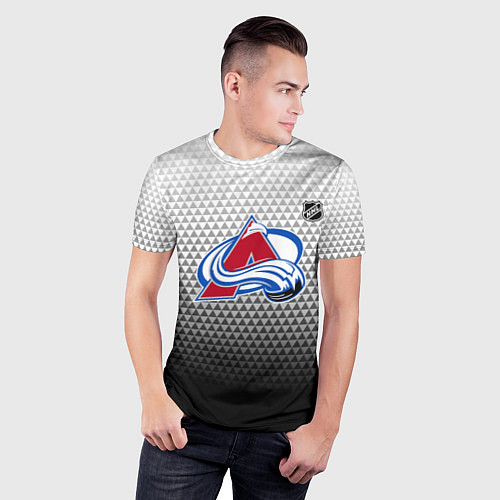 Мужская спорт-футболка Колорадо Эвеланш - черный градиент / 3D-принт – фото 3