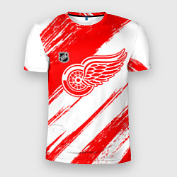 Футболка спортивная мужская Детройт Ред Уингз - брызги красок, цвет: 3D-принт