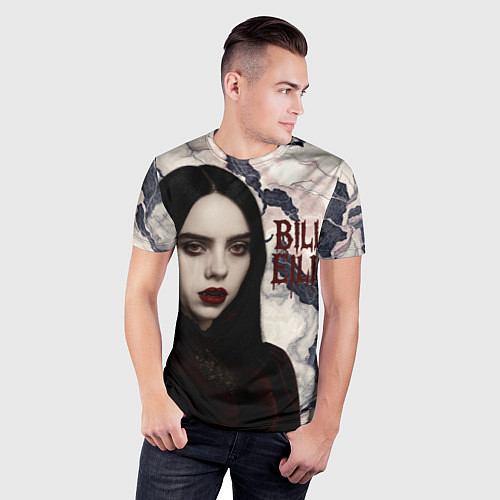 Мужская спорт-футболка Билли Айлиш в стиле готики / 3D-принт – фото 3