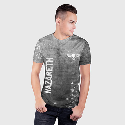 Мужская спорт-футболка Nazareth - grey gradient вертикально / 3D-принт – фото 3