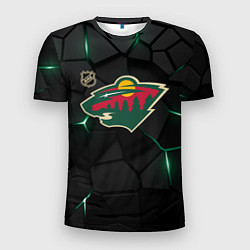 Мужская спорт-футболка Миннесота Уайлд - плиты с подсветкой