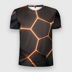 Мужская спорт-футболка Серая текстура из сот