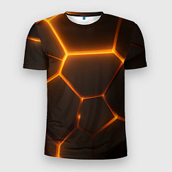 Футболка спортивная мужская Оранжевое свечение текстура, цвет: 3D-принт
