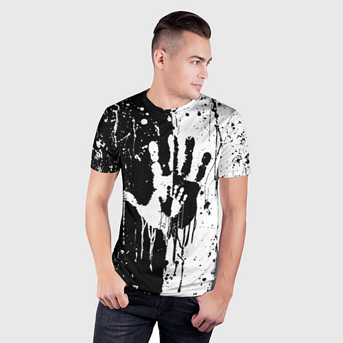 Мужская спорт-футболка Антиматерия подтеки / 3D-принт – фото 3