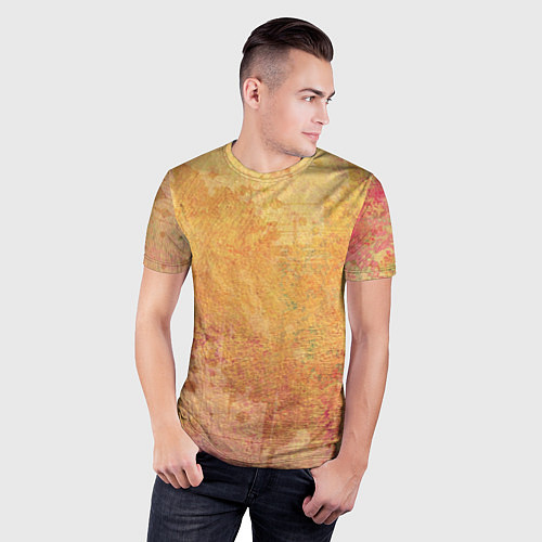 Мужская спорт-футболка Абстракция - red and yellow spots / 3D-принт – фото 3