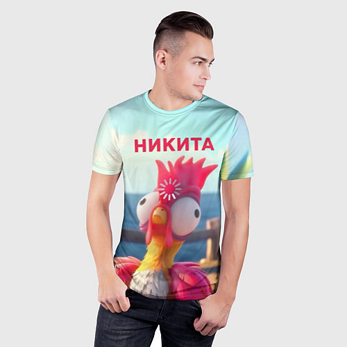 Мужская спорт-футболка Никита - загрузка - смешной петух / 3D-принт – фото 3