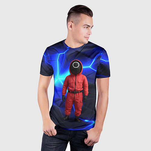 Мужская спорт-футболка Игра в кальмара страж треугольник / 3D-принт – фото 3