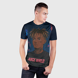 Футболка спортивная мужская Juice WRLD - Неоновый аниме арт, цвет: 3D-принт — фото 2