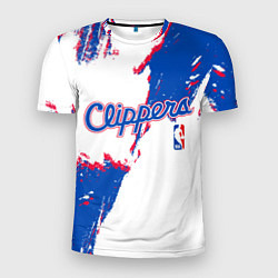 Футболка спортивная мужская Клипперс - разлитая краска, цвет: 3D-принт
