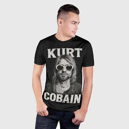 Мужская спорт-футболка Курт Кобейн - гранж-арт / 3D-принт – фото 3