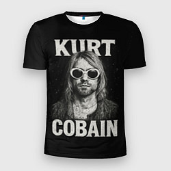 Футболка спортивная мужская Курт Кобейн - гранж-арт, цвет: 3D-принт