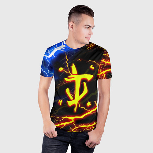 Мужская спорт-футболка Doom молнии шторм / 3D-принт – фото 3