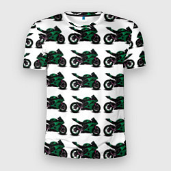 Мужская спорт-футболка Motorbike dark green