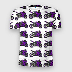 Мужская спорт-футболка Motorcycle purple