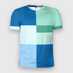 Футболка спортивная мужская Мятное небо колор-блок, цвет: 3D-принт