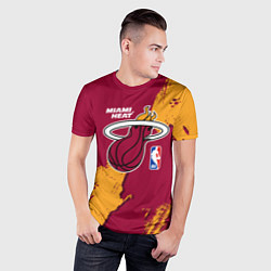 Футболка спортивная мужская Майами Хит - разлитая краска, цвет: 3D-принт — фото 2