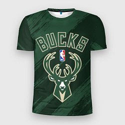 Футболка спортивная мужская Милуоки Бакс - цвета команды, цвет: 3D-принт