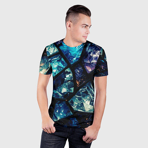 Мужская спорт-футболка Текстура драгоценных камней / 3D-принт – фото 3