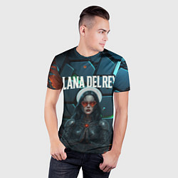 Футболка спортивная мужская Lana Del Rey в стиле киберпанка, цвет: 3D-принт — фото 2