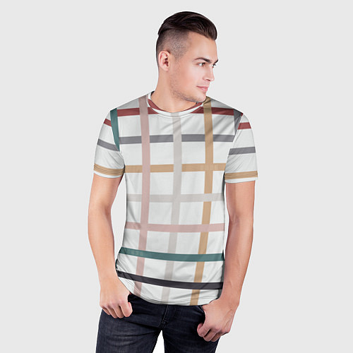Мужская спорт-футболка Плетенка пастельная / 3D-принт – фото 3