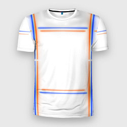 Футболка спортивная мужская Neon white orange blue, цвет: 3D-принт