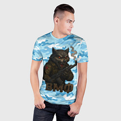 Футболка спортивная мужская Волк с красными глазами ВМФ, цвет: 3D-принт — фото 2